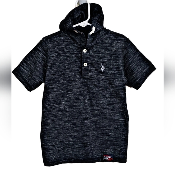 U.S. Polo Assn. Boys Hoodie Short Sleeve Shirt Size M (5/6) - Picture 1 of 4